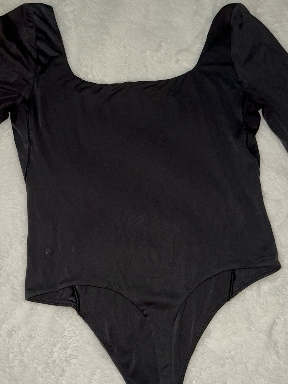 Wundermost Ultra-Soft Nulu Square-Neck Long-Sleeve Bodysuit Black - Picture 8 of 8